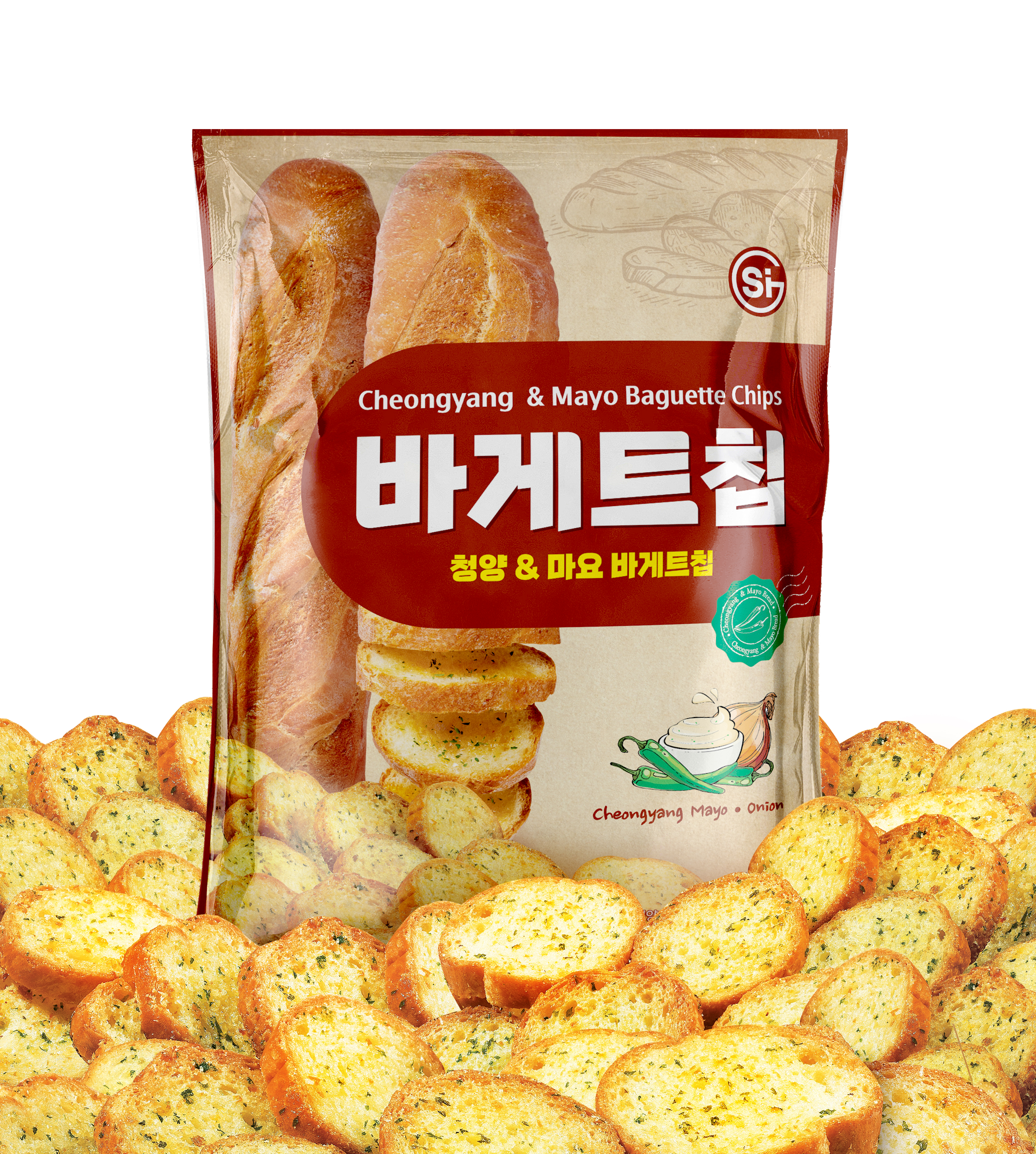 [무료배송] 통바게트 크리스피 바게트칩 청양&마요 400g 8개 2
