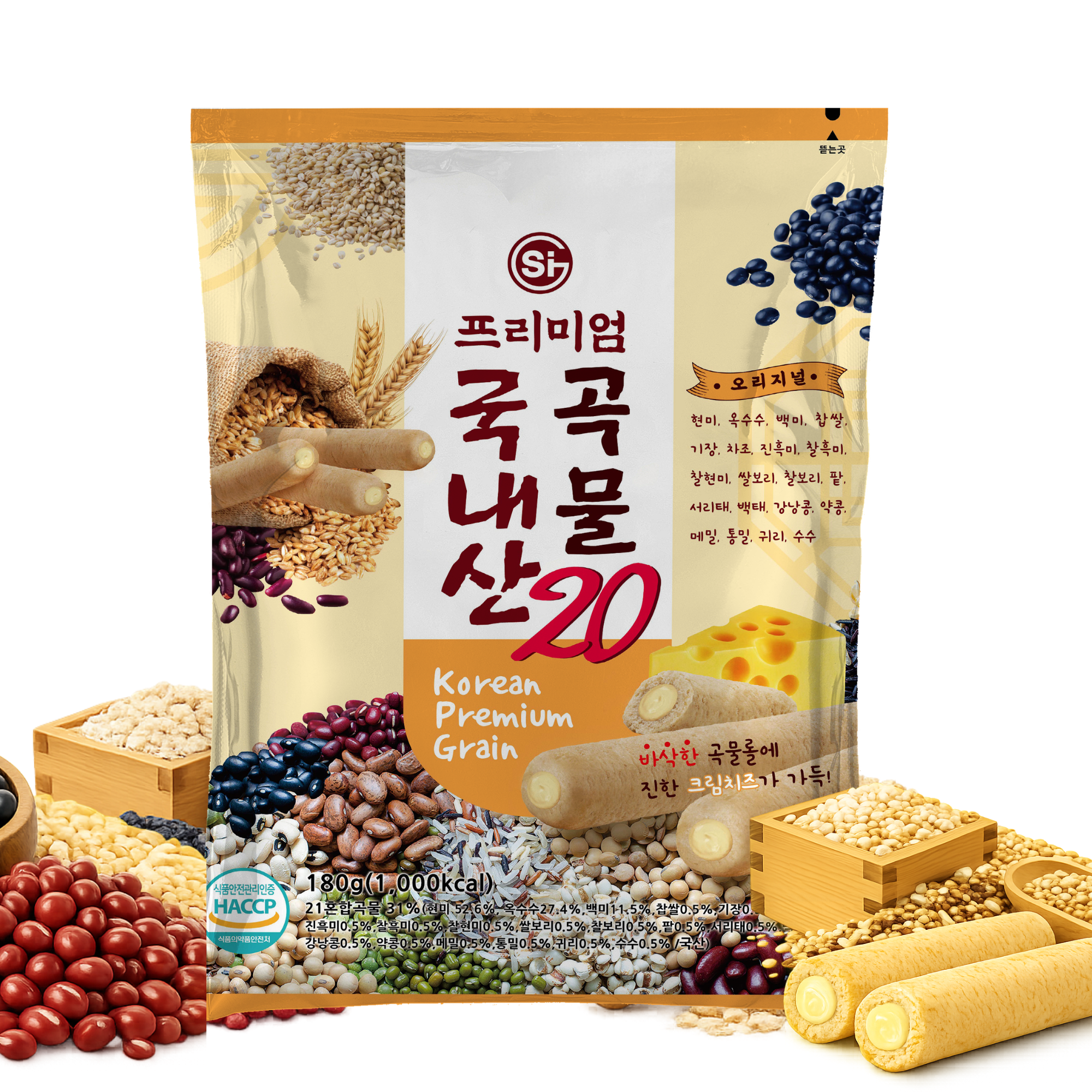 [개별포장] 국내산 곡물20 크리스피 롤과자 치즈맛 180g 수량 선택 (1·4·16개) 2