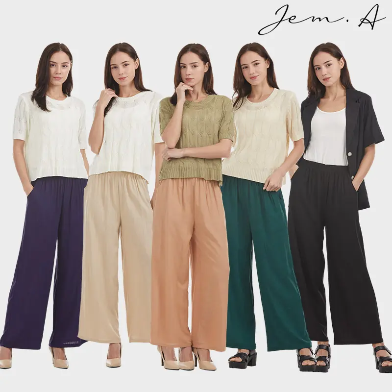 [젬마/Jem.A] 여성 린넨 라이크 와이드 팬츠 1종 26m